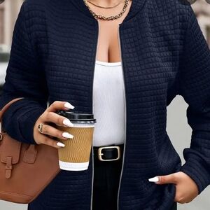 Women's Navy Quilted Jacket